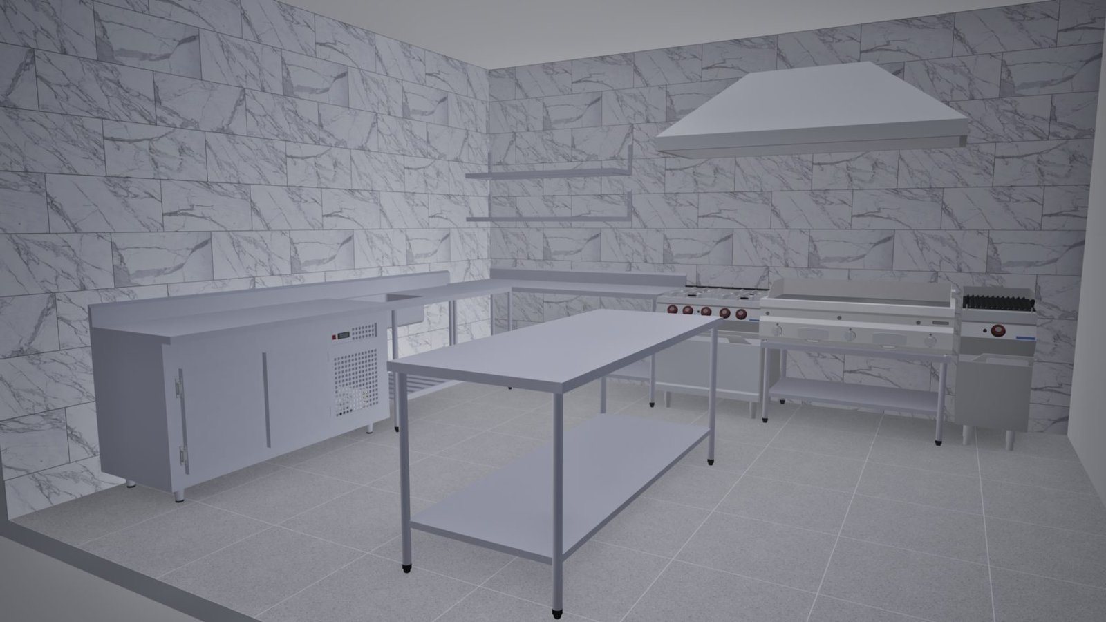Layout 3D da cozinha